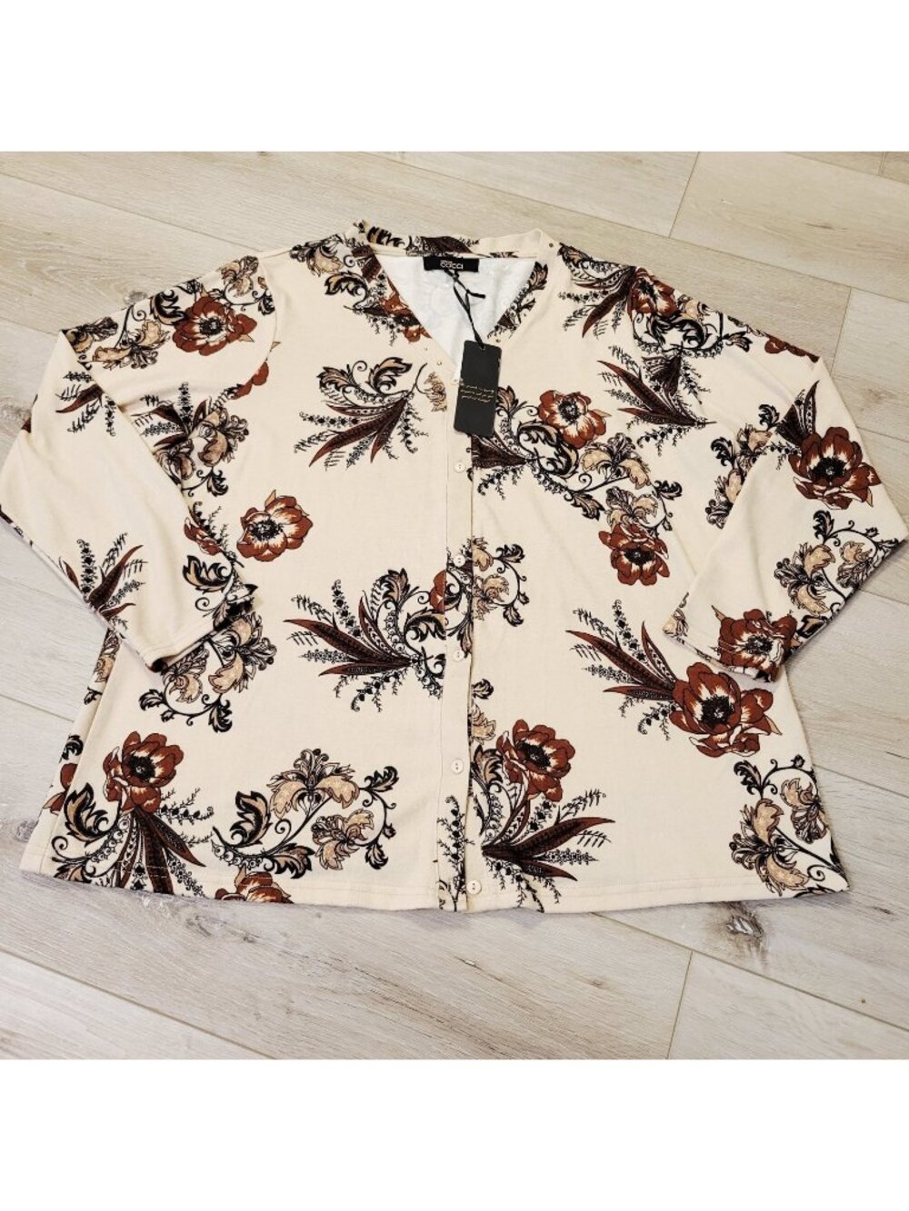 Stefano Cocci XXL Floral Paisley Sweater Whimsygoth Art Nouveau Cardigan Sweater